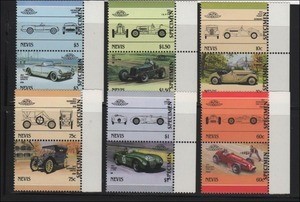 1986 Nevis Leaders of the World, Automobiles (5th series) SPECIMEN Overprinted Stamps
