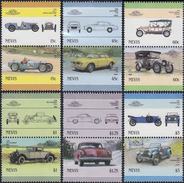 1986 Nevis Leaders of the World, Automobiles (6th series) Stamps