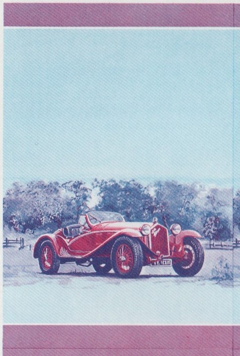 Saint Lucia Automobiles (1st series) $1.00 Blue-Red Stage Progressive Color Proof Pair