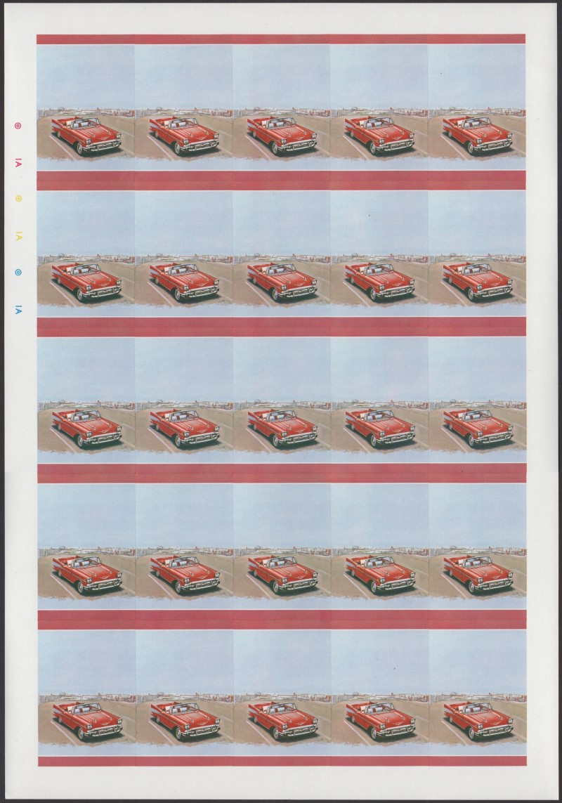 Saint Lucia Automobiles (1st series) 10c All Colors Stage Progressive Color Proof Pane