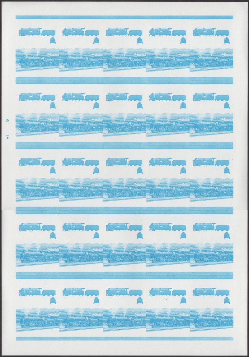 Saint Lucia Locomotives (1st series) $1.00 Eton Blue Stage Progressive Color Proof Pane