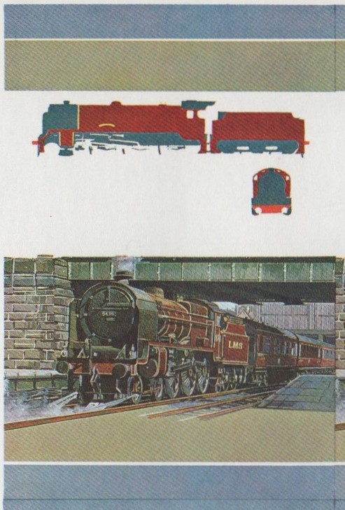 Saint Lucia Locomotives (1st series) Duke of Sutherland 35c All Colors Stage Progressive Color Proof Pair