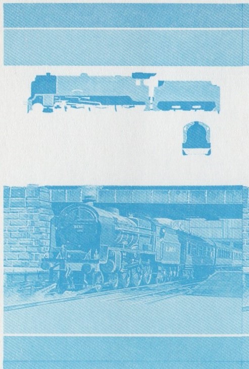 Saint Lucia Locomotives (1st series) Duke of Sutherland 35c Blue Stage Progressive Color Proof Pair