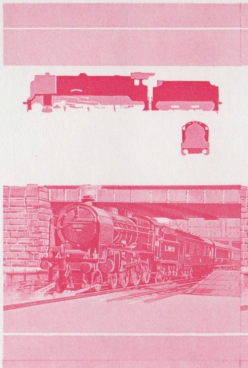 Saint Lucia Locomotives (1st series) Duke of Sutherland 35c Red Stage Progressive Color Proof Pair