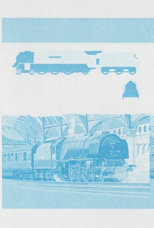 Saint Lucia Locomotives (1st series) Princess Coronation 35c Blue Stage Progressive Color Proof Pair