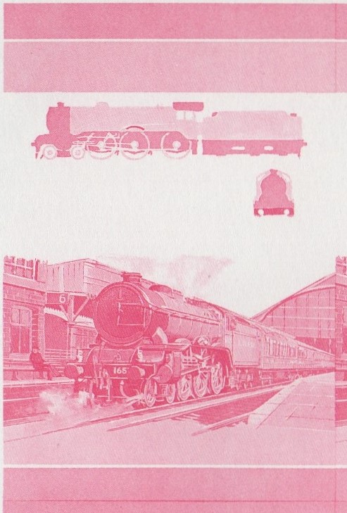 Saint Lucia Locomotives (1st series) Leeds United 50c Red Stage Progressive Color Proof Pair