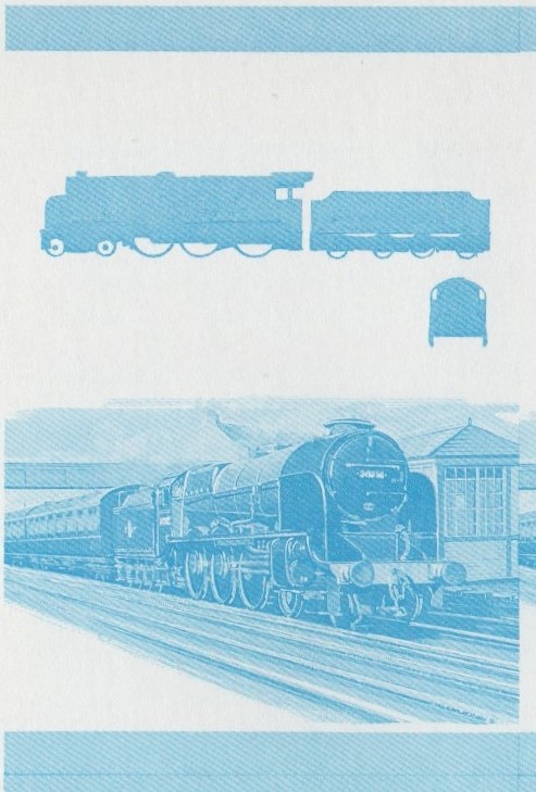 Saint Lucia Locomotives (1st series) Lord Nelson 50c Blue Stage Progressive Color Proof Pair