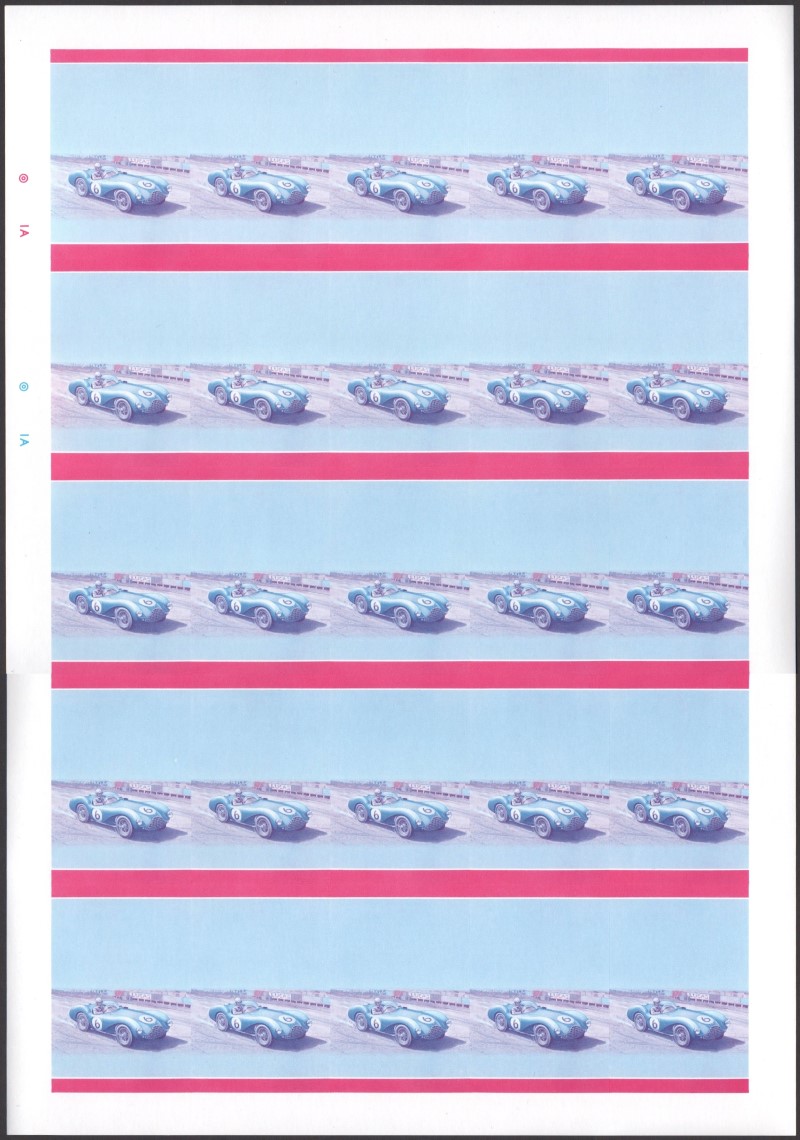 Saint Lucia Automobiles (2nd series) $2.00 Blue-Red Stage Progressive Color Proof Pane