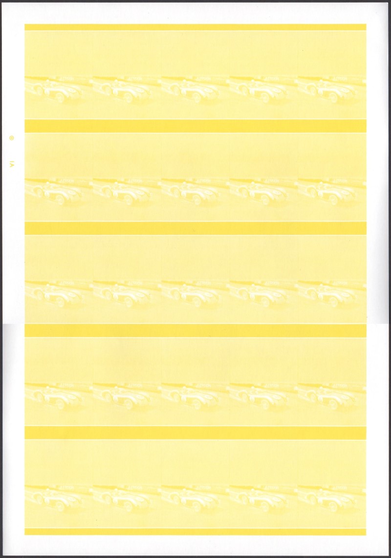 Saint Lucia Automobiles (2nd series) $2.00 Yellow Stage Progressive Color Proof Pane