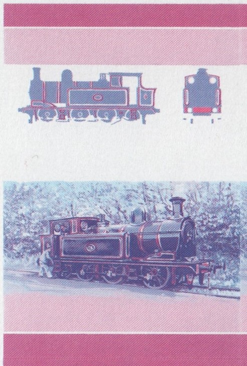 Saint Lucia Locomotives (4th series) 10c Blue-Red Stage Progressive Color Proof Pair
