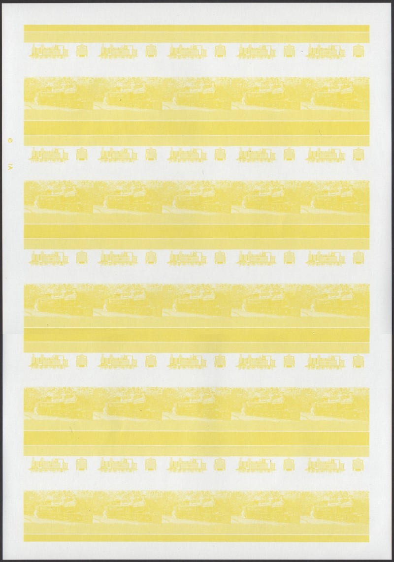 Saint Lucia Locomotives (4th series) 10c Yellow Stage Progressive Color Proof Pane