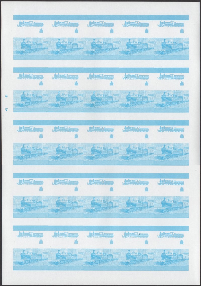 Saint Lucia Locomotives (4th series) 30c Blue Stage Progressive Color Proof Pane