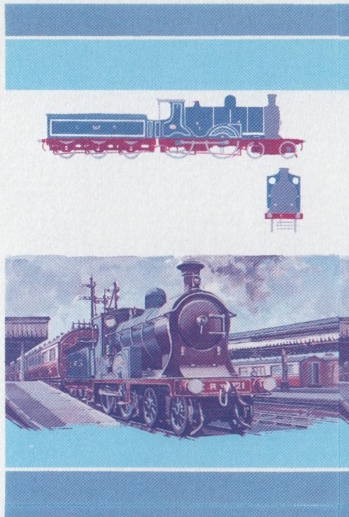 Saint Lucia Locomotives (4th series) 75c Blue-Red Stage Progressive Color Proof Pair