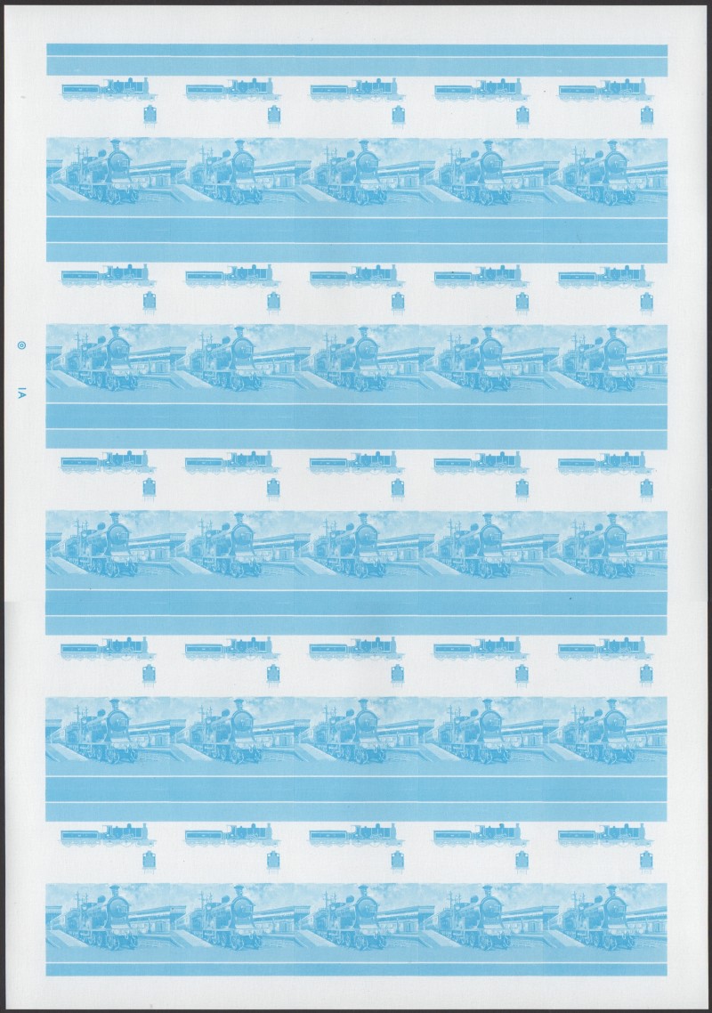 Saint Lucia Locomotives (4th series) 75c Blue Stage Progressive Color Proof Pane