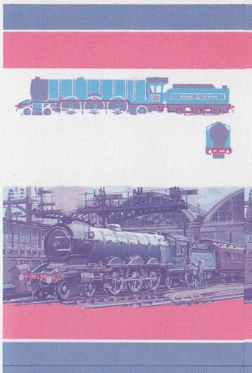 Saint Lucia Locomotives (5th series) $1.00 Blue-Red Stage Progressive Color Proof Pair
