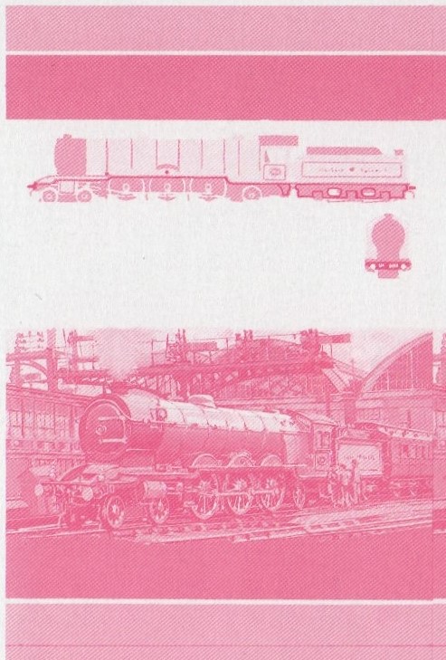 Saint Lucia Locomotives (5th series) $1.00 Red Stage Progressive Color Proof Pair