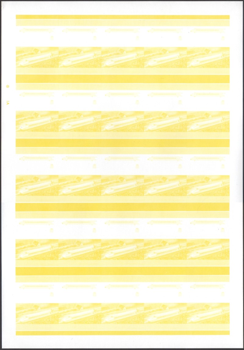 Saint Lucia Locomotives (5th series) $2.25 Yellow Stage Progressive Color Proof Pane