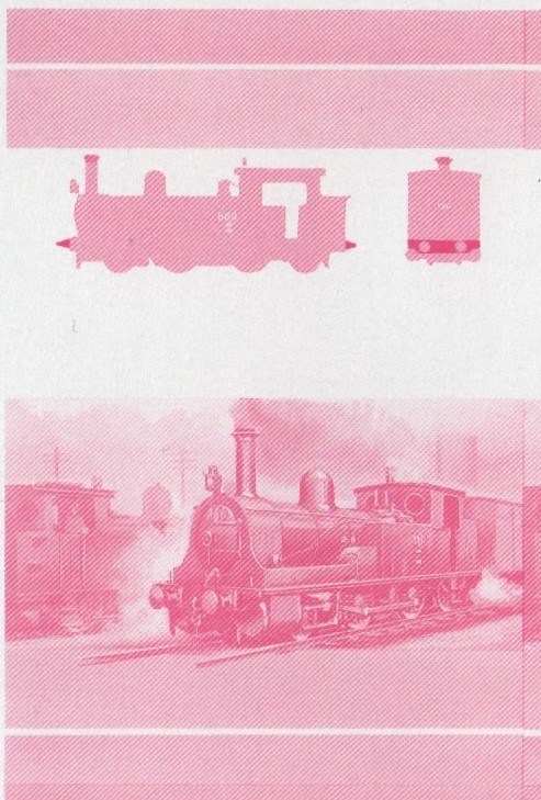 Saint Lucia Locomotives (5th series) $3.00 Red Stage Progressive Color Proof Pair