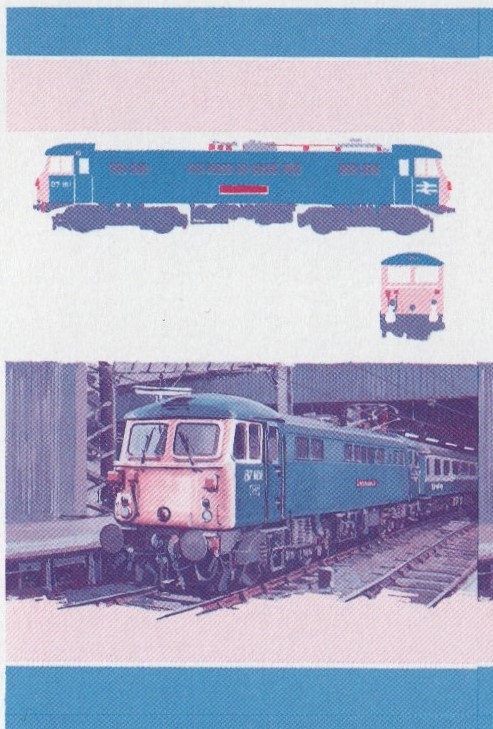 Saint Lucia Locomotives (5th series) 15c Blue-Red Stage Progressive Color Proof Pair