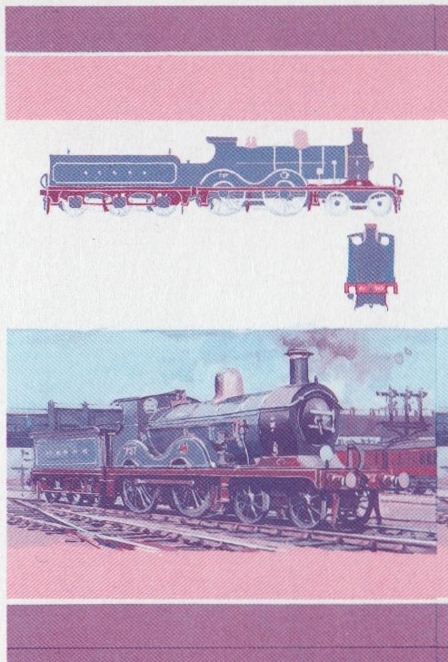 Saint Lucia Locomotives (5th series) 30c Blue-Red Stage Progressive Color Proof Pair