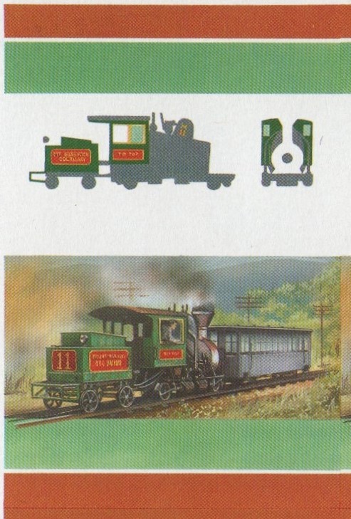 Saint Lucia Locomotives (5th series) 5c All Colors Stage Progressive Color Proof Pair