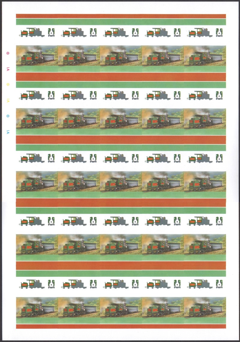 Saint Lucia Locomotives (5th series) 5c All Colors Stage Progressive Color Proof Pane