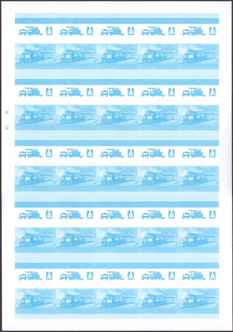 Saint Lucia Locomotives (5th series) 5c Blue Stage Progressive Color Proof Pane