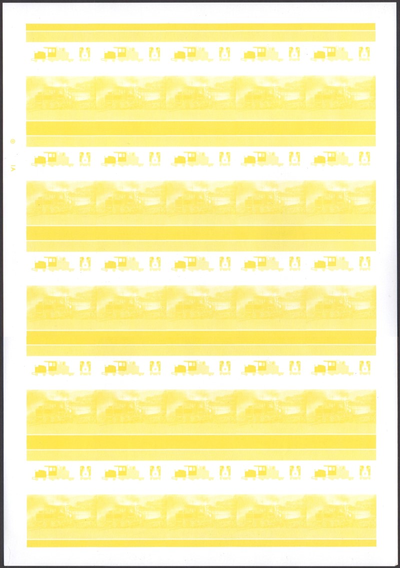 Saint Lucia Locomotives (5th series) 5c Yellow Stage Progressive Color Proof Pane
