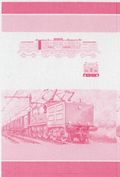 Saint Lucia Locomotives (5th series) 60c Red Stage Progressive Color Proof Pair