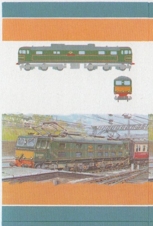 Saint Lucia Locomotives (5th series) 75c All Colors Stage Progressive Color Proof Pair