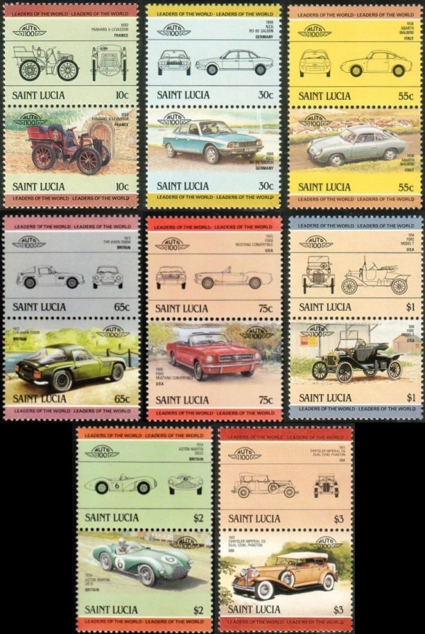 1984 Saint Lucia Leaders of the World, Automobiles (2nd series) Stamps