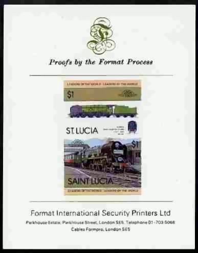 1983 Saint Lucia Leaders of the World, Locomotives (1st series) Proof Presentation Card