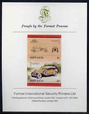 1984 Saint Lucia Leaders of the World, Automobiles (2nd series) Proof Presentation Card