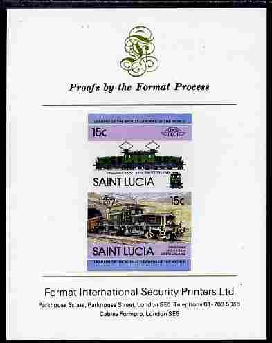 1984 Saint Lucia Leaders of the World, Locomotives (2nd series) Proof Presentation Card