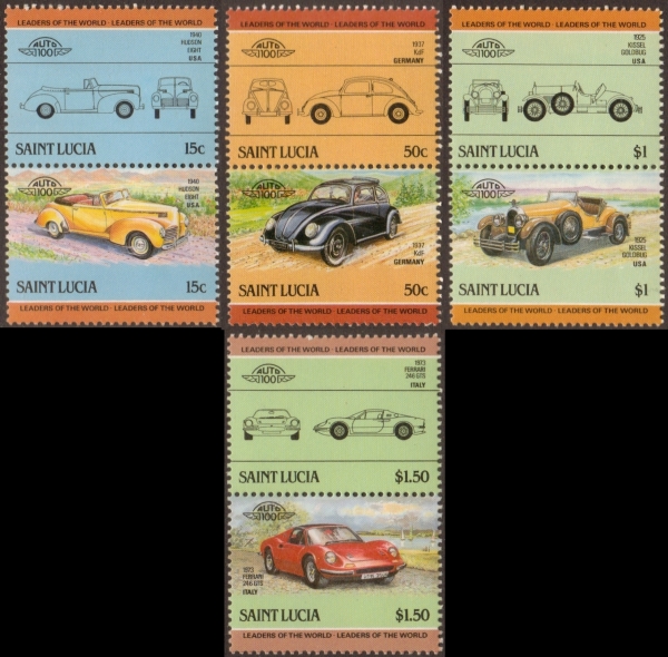 1985 Saint Lucia Leaders of the World, Automobiles (3rd series) Stamps