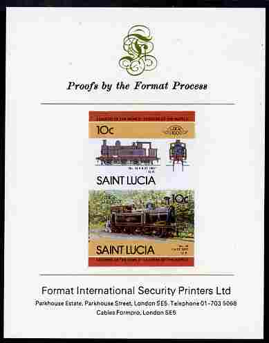 1985 Saint Lucia Leaders of the World, Locomotives (4th series) Proof Presentation Card