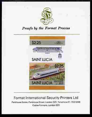 1986 Saint Lucia Leaders of the World, Locomotives (5th series) Proof Presentation Card