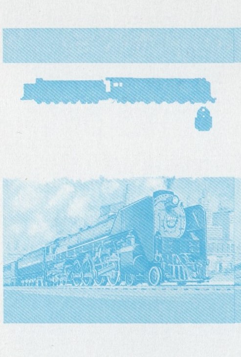 Bequia Locomotives (1st series) 35c Blue Stage Progressive Color Proof Pair