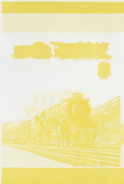 Bequia Locomotives (1st series) 45c Yellow Stage Progressive Color Proof Pair