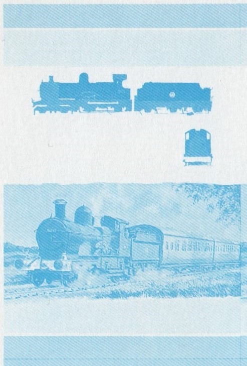 Bequia Locomotives (2nd series) $2.50 Blue Stage Progressive Color Proof Pair