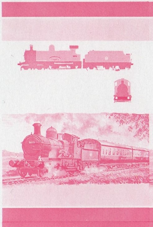 Bequia Locomotives (2nd series) $2.50 Red Stage Progressive Color Proof Pair