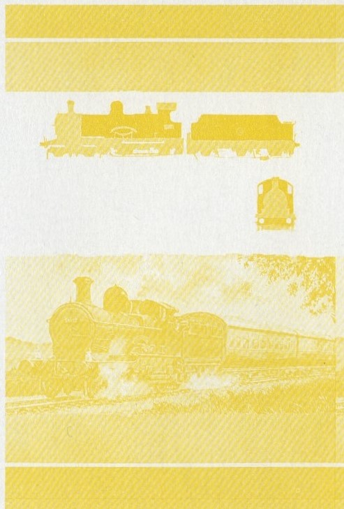 Bequia Locomotives (2nd series) $2.50 Yellow Stage Progressive Color Proof Pair