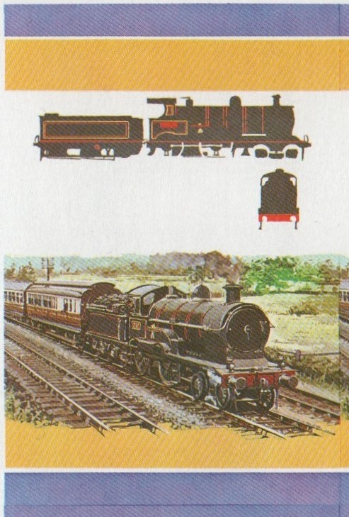 Bequia Locomotives (2nd series) $3.00 All Colors Stage Progressive Color Proof Pair