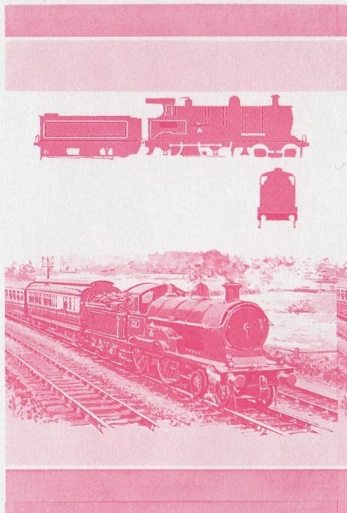 Bequia Locomotives (2nd series) $3.00 Red Stage Progressive Color Proof Pair