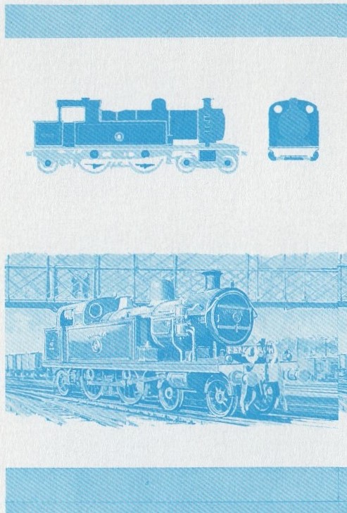 Bequia Locomotives (2nd series) 10c Blue Stage Progressive Color Proof Pair
