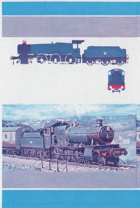 Bequia Locomotives (2nd series) 35c Blue-Red Stage Progressive Color Proof Pair