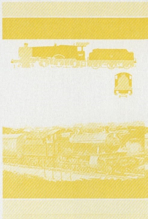 Bequia Locomotives (2nd series) 35c Yellow Stage Progressive Color Proof Pair