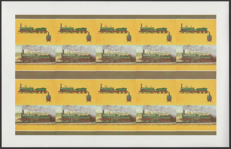 Bequia Locomotives (5th series) 15c All Colors Stage Progressive Color Proof Pane