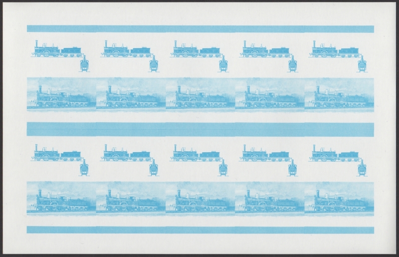 Bequia Locomotives (5th series) 15c Blue Stage Progressive Color Proof Pane