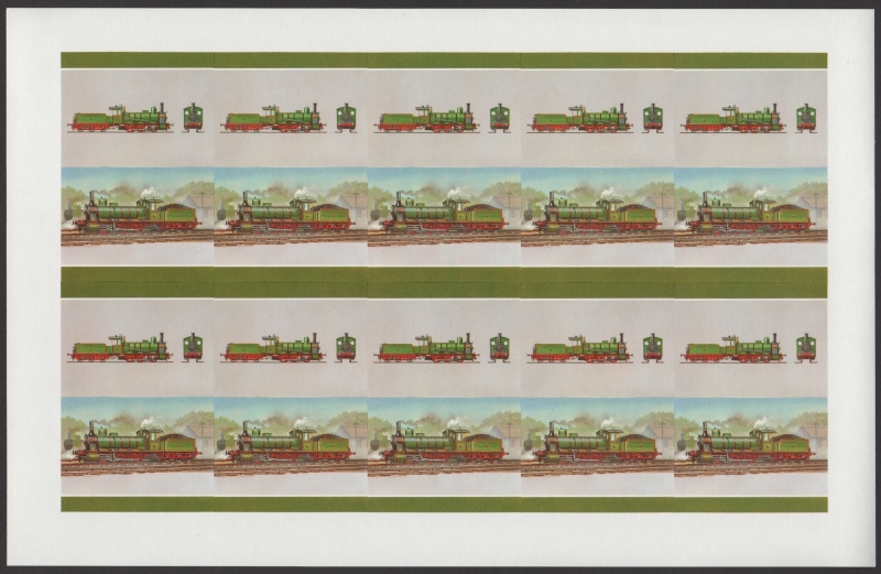 Bequia Locomotives (5th series) 25c All Colors Stage Progressive Color Proof Pane
